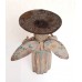 Primitive Folk Art Wooden Angel Candle-holder