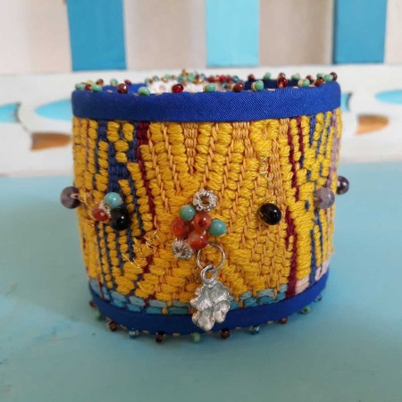 Colorful Bohemian Boho Jewelry Style, Fabric Bracelet